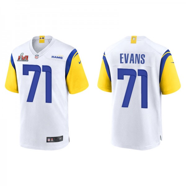 Men's Los Angeles Rams Bobby Evans White Super Bow...