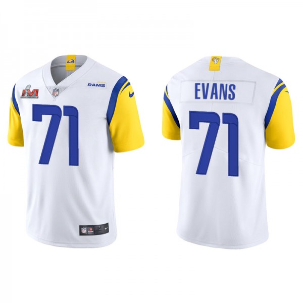 Men's Los Angeles Rams Bobby Evans White Super Bow...
