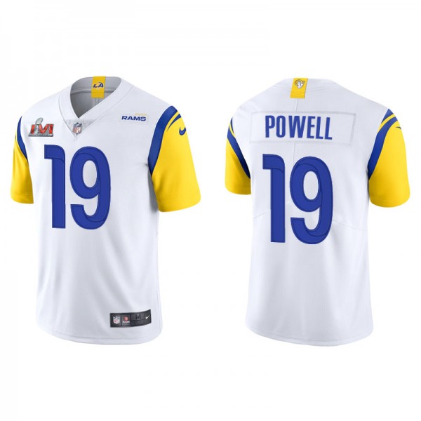 Men's Los Angeles Rams Brandon Powell White Super Bowl LVI Vapor Limited Jersey