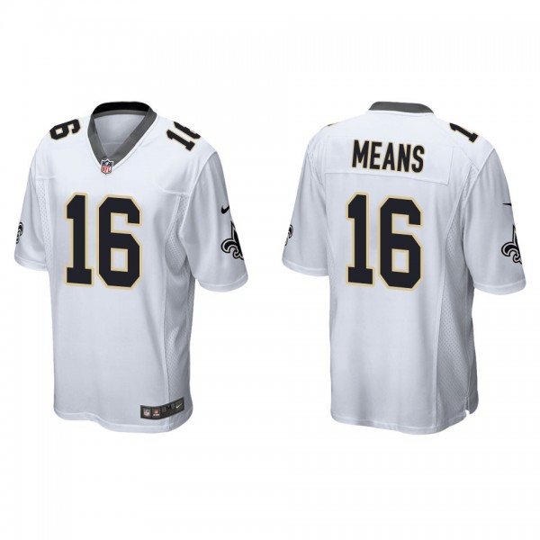 Men's Bub Means New Orleans Saints White Game Jers...