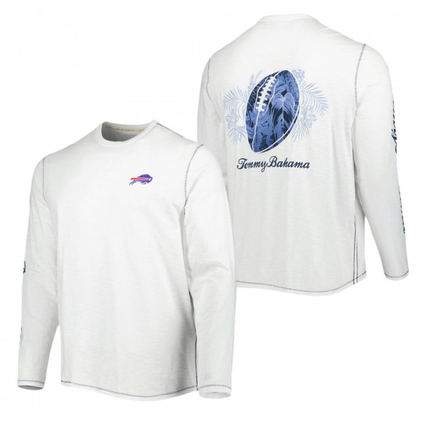 Men's Buffalo Bills Tommy Bahama White Laces Out Billboard Long Sleeve T-Shirt