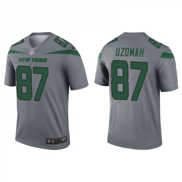 Men's New York Jets C.J. Uzomah Gray Inverted Legend Jersey