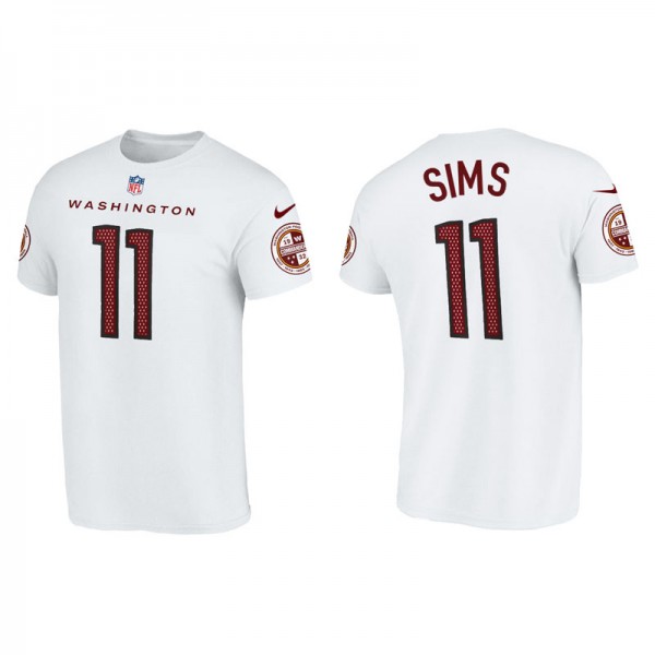 Men's Washington Commanders Cam Sims White Name & Number  T-Shirt