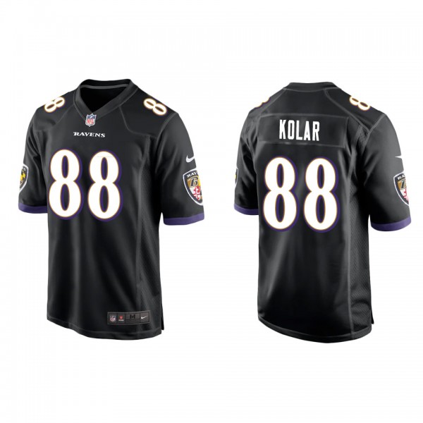 Men's Baltimore Ravens Charlie Kolar Black Game Je...