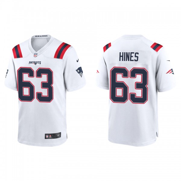 Men's New England Patriots Chasen Hines White Game Jersey