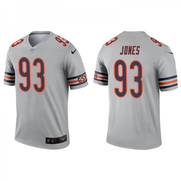 Men's Justin Jones Chicago Bears Silver Inverted L...
