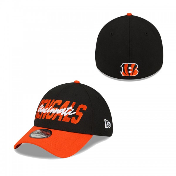 Men's Cincinnati Bengals New Era Black Orange 2022 NFL Draft 39THIRTY Flex Hat