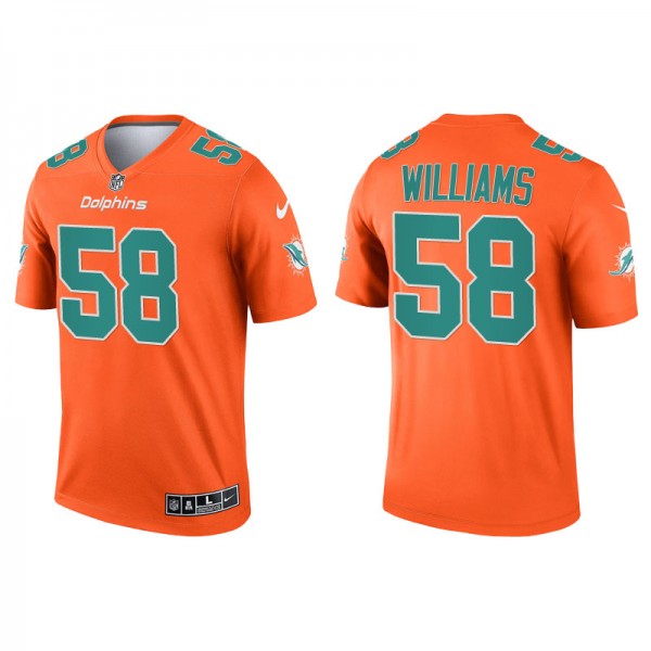 Men's Miami Dolphins Connor Williams Orange Invert...
