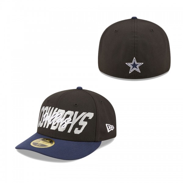 Men's Dallas Cowboys New Era Black Navy 2022 NFL Draft Low Profile 59FIFTY Fitted Hat