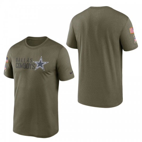 Men's Dallas Cowboys Olive 2022 Salute to Service Legend Team T-Shirt
