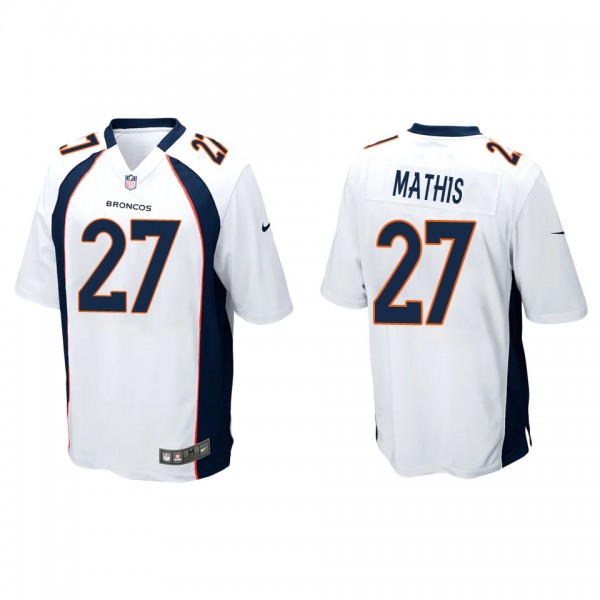 Men's Denver Broncos Damarri Mathis White 2022 NFL...