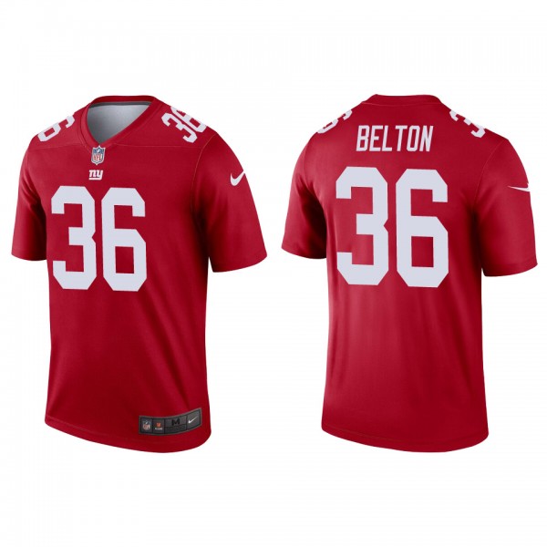 Men's New York Giants Dane Belton Red 2022 NFL Dra...