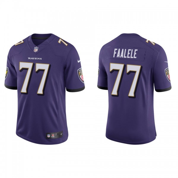 Men's Baltimore Ravens Daniel Faalele Purple Vapor...