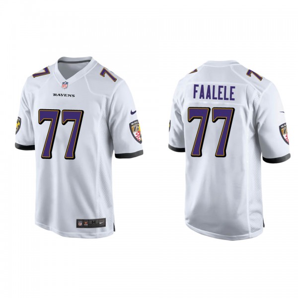Men's Baltimore Ravens Daniel Faalele White Game Jersey