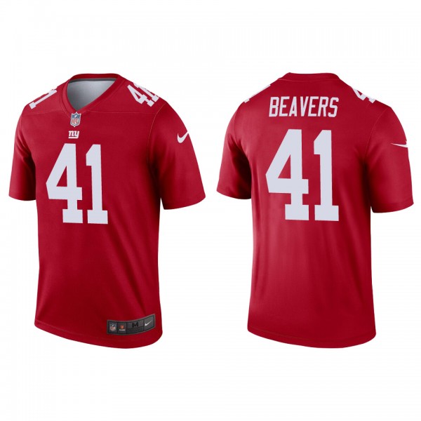 Men's New York Giants Darrian Beavers Red 2022 NFL...