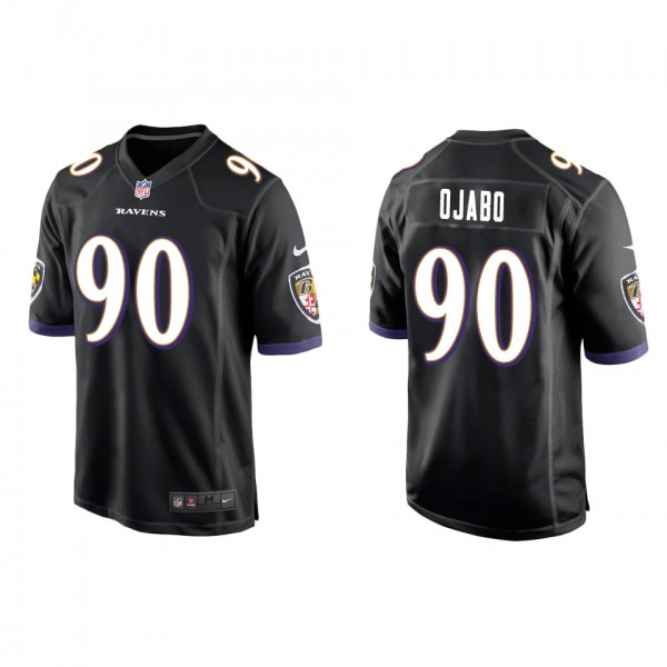 Men's Baltimore Ravens David Ojabo Black Game Jers...