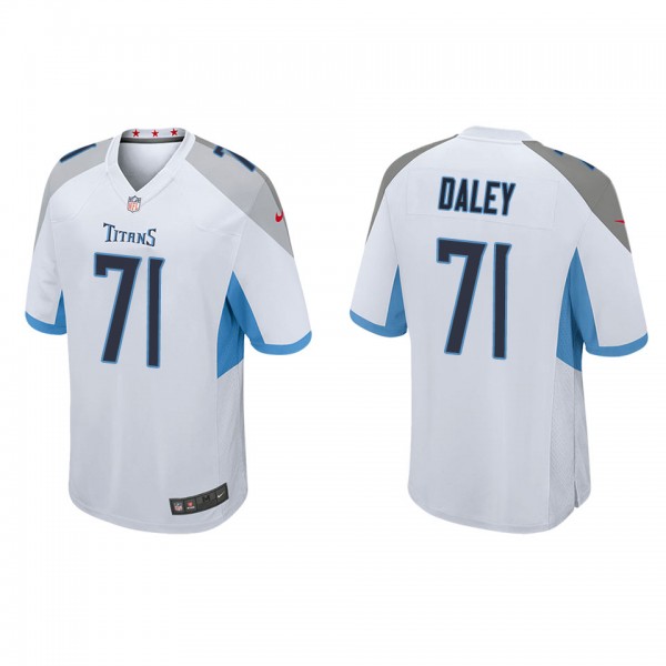 Men's Tennessee Titans Dennis Daley White Game Jer...