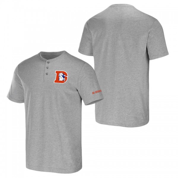 Men's Denver Broncos NFL x Darius Rucker Collection by Fanatics Heather Gray Henley T-Shirt