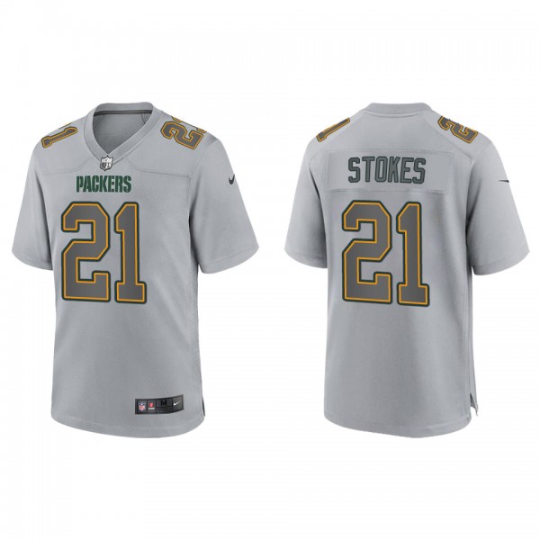 Men's Eric Stokes Green Bay Packers Gray Atmospher...