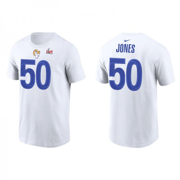 Men's Los Angeles Rams Ernest Jones White Super Bo...