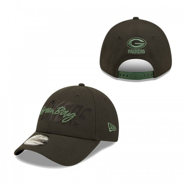 Men's Green Bay Packers New Era Black 2022 NFL Draft 9FORTY Adjustable Hat