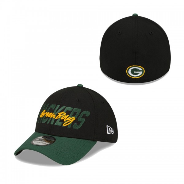 Men's Green Bay Packers New Era Black Green 2022 NFL Draft 39THIRTY Flex Hat