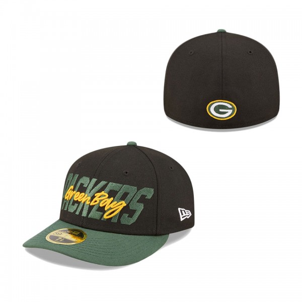 Men's Green Bay Packers New Era Black Green 2022 NFL Draft Low Profile 59FIFTY Fitted Hat