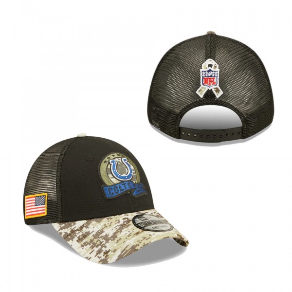 Men's Indianapolis Colts Black Camo 2022 Salute To...