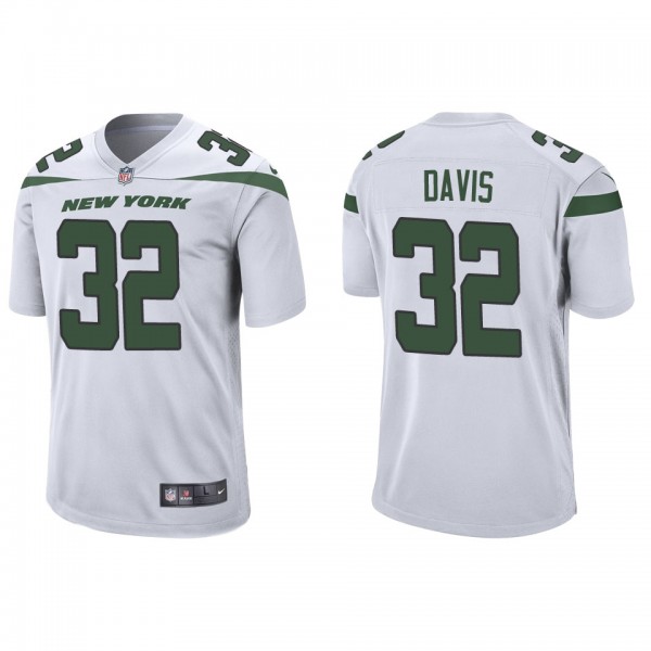 Men's Isaiah Davis New York Jets White Game Jersey