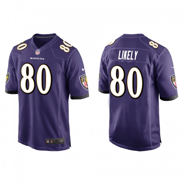 Men's Baltimore Ravens Isaiah Likely Purple Game Jersey