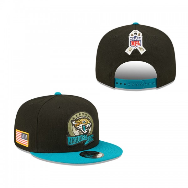 Men's Jacksonville Jaguars Black Aqua 2022 Salute To Service 9FIFTY Snapback Hat