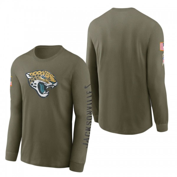 Men's Jacksonville Jaguars Olive 2022 Salute To Service Long Sleeve T-Shirt
