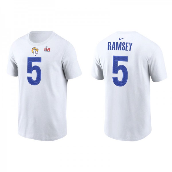 Men's Los Angeles Rams Jalen Ramsey White Super Bo...