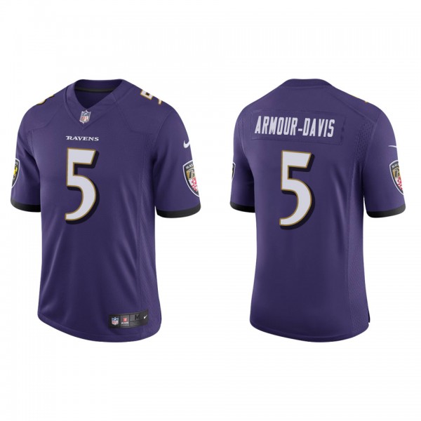 Men's Baltimore Ravens Jalyn Armour-Davis Purple V...