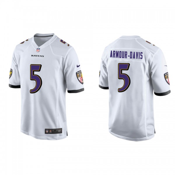 Men's Baltimore Ravens Jalyn Armour-Davis White Ga...