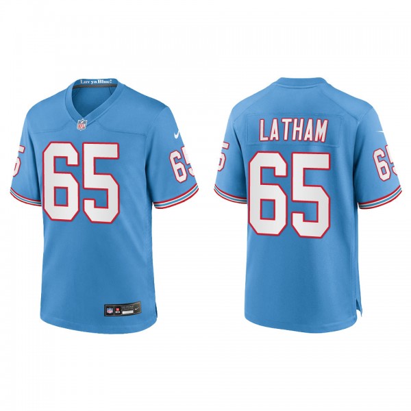 Men's JC Latham Tennessee Titans Light Blue Oilers Throwback Game Jersey
