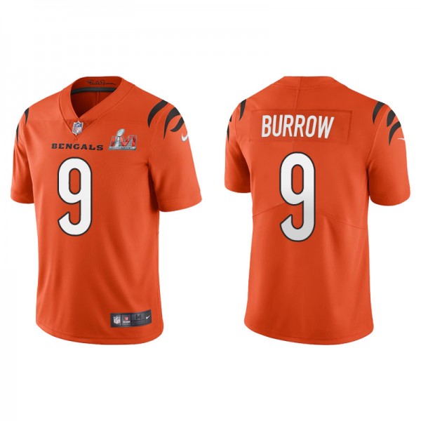 Men's Cincinnati Bengals Joe Burrow Orange Super Bowl LVI Vapor Limited Jersey