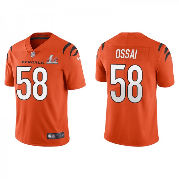 Men's Cincinnati Bengals Joseph Ossai Orange Super Bowl LVI Vapor Limited Jersey