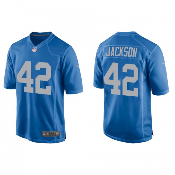 Men's Detroit Lions Justin Jackson Blue Throwback Game Jersey