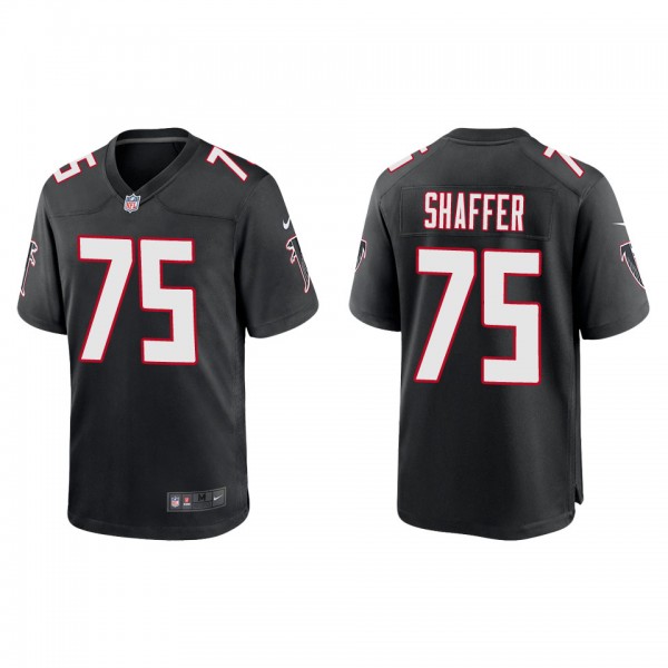 Men's Atlanta Falcons Justin Shaffer Black 2022 NFL Draft Throwback Game Jersey