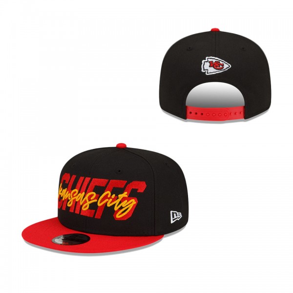 Men's Kansas City Chiefs New Era Black Red 2022 NFL Draft 9FIFTY Snapback Adjustable Hat