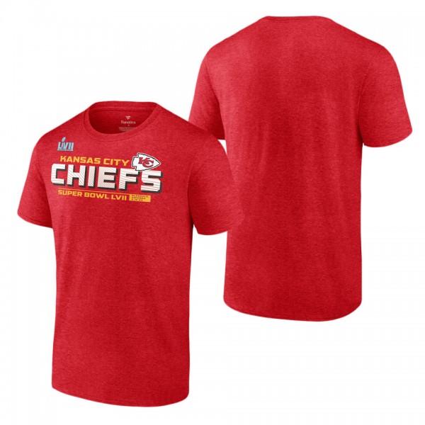 Men's Kansas City Chiefs Fanatics Branded Red Super Bowl LVII Vivid Striations T-Shirt