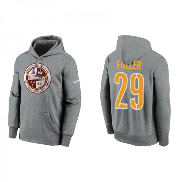 Men's Washington Commanders Kendall Fuller Charcoal Therma Pullover Hoodie