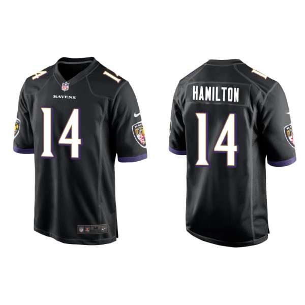 Men's Baltimore Ravens Kyle Hamilton Black 2022 NFL Draft Game Jersey