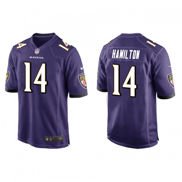 Men's Baltimore Ravens Kyle Hamilton Purple 2022 NFL Draft Game Jersey