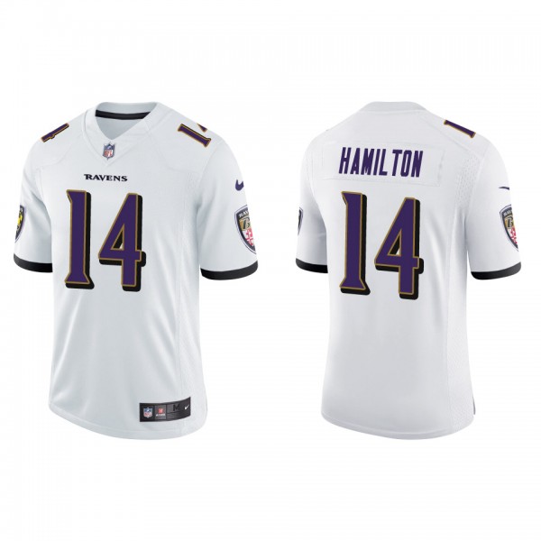 Men's Baltimore Ravens Kyle Hamilton White 2022 NFL Draft Vapor Limited Jersey