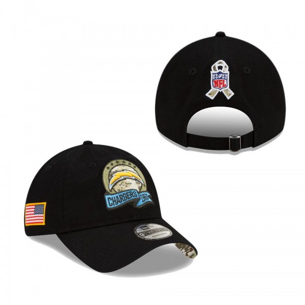 Men's Los Angeles Chargers Black 2022 Salute To Service 9TWENTY Adjustable Hat