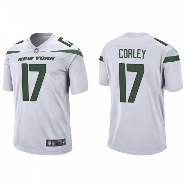 Men's Malachi Corley New York Jets White Game Jers...