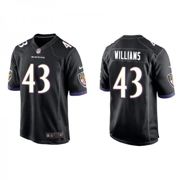 Men's Baltimore Ravens Marcus Williams Black Game ...