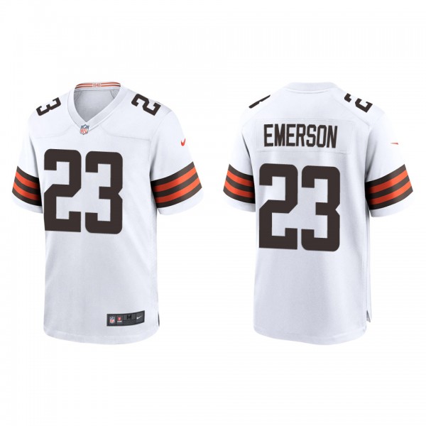 Men's Cleveland Browns Martin Emerson White Game Jersey